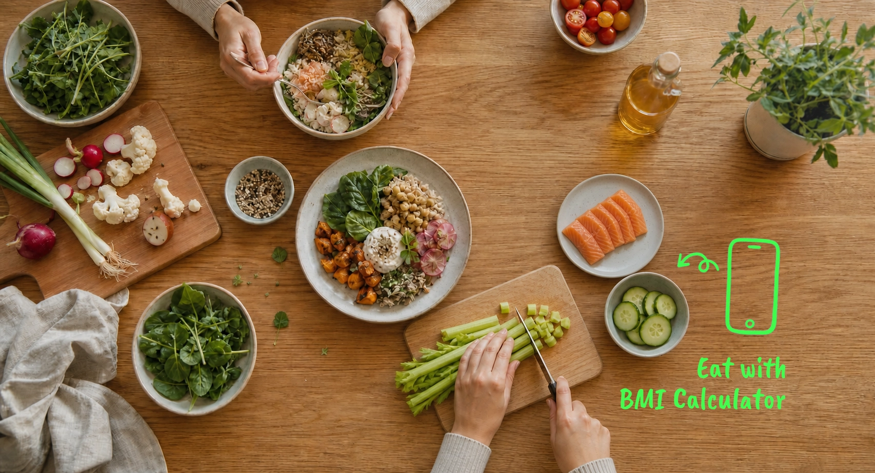 Preparing a fresh meal in a calm home kitchen